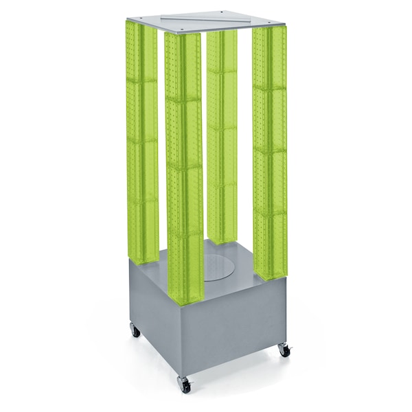 Multi-Tower Pegboard Floor Revolving Display Panel Size 4"W x 48"H